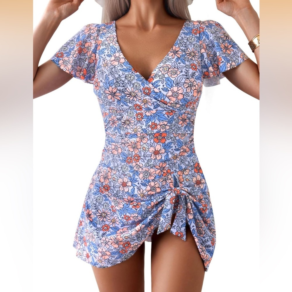 Women's One Piece Swimdress Swimsuits for Women Tummy Control 3XL/ 0164